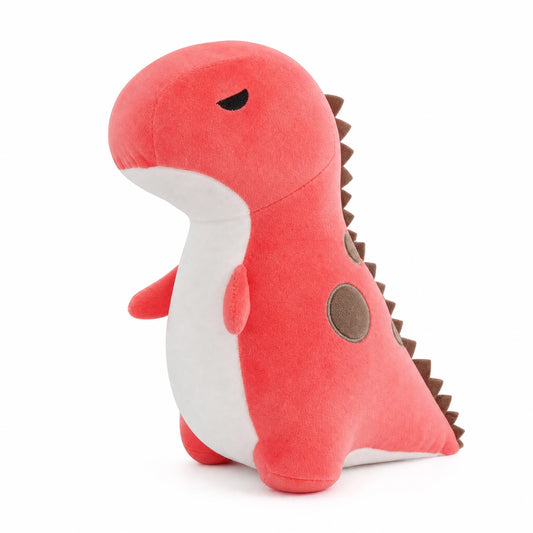 Peluche Dinosaure Rouge T-Rex Corail avec Picots - Fond blanc