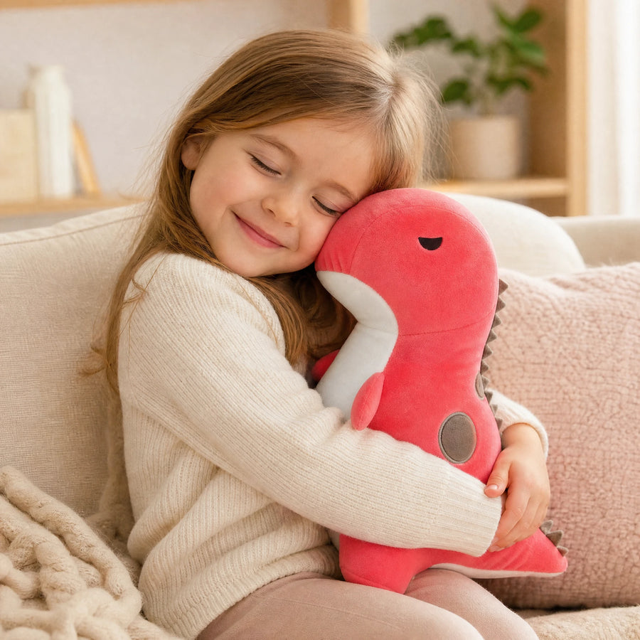 Peluche Dinosaure Rouge T-Rex Corail avec Picots - Utilisation du produit
