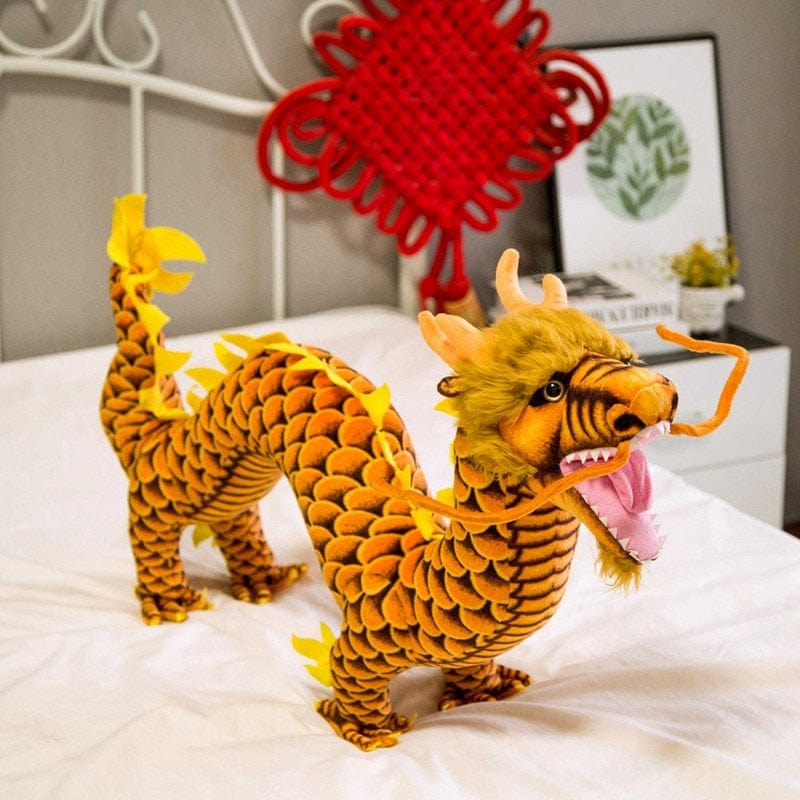 Peluche Dragon Chinois - Pyra™ Jaune