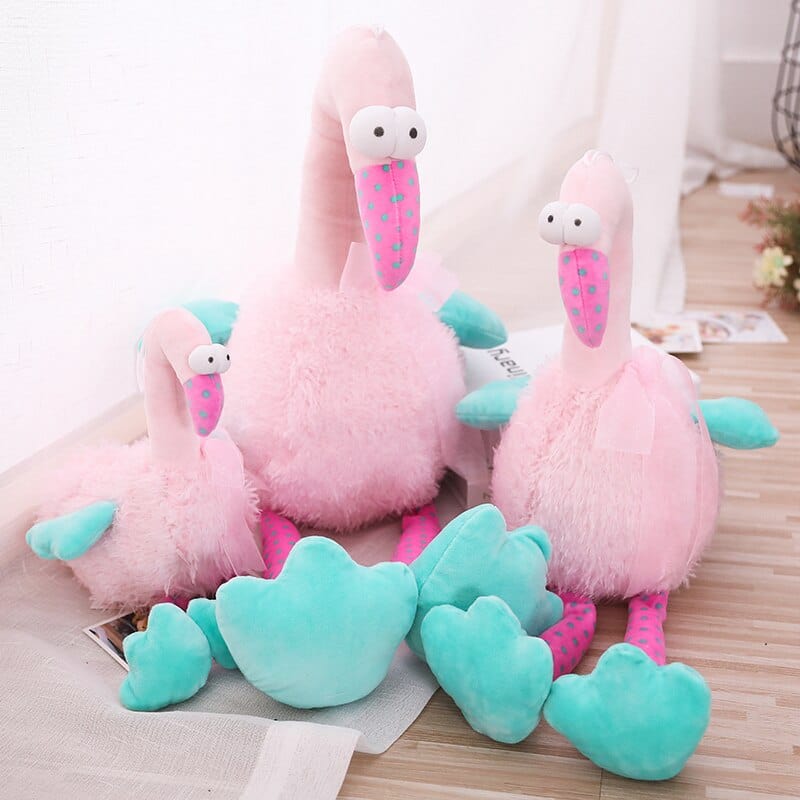 Peluche Flamant Rose Gros Yeux - Élégance™ 40 cm