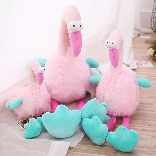 Peluche Flamant Rose Gros Yeux - Élégance™ 40 cm