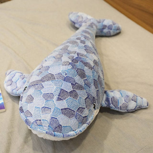 Peluche géante animale medium de baleine grise