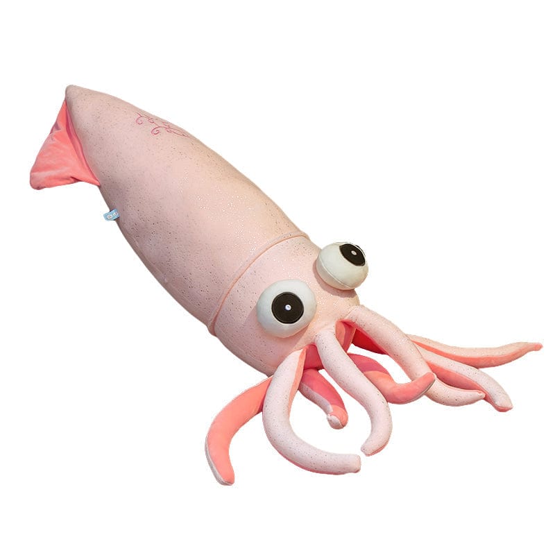 Peluche géante calamar rose aux grands yeux xxl