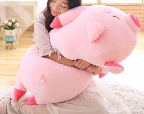 Peluche géante cochon rose moelleuse