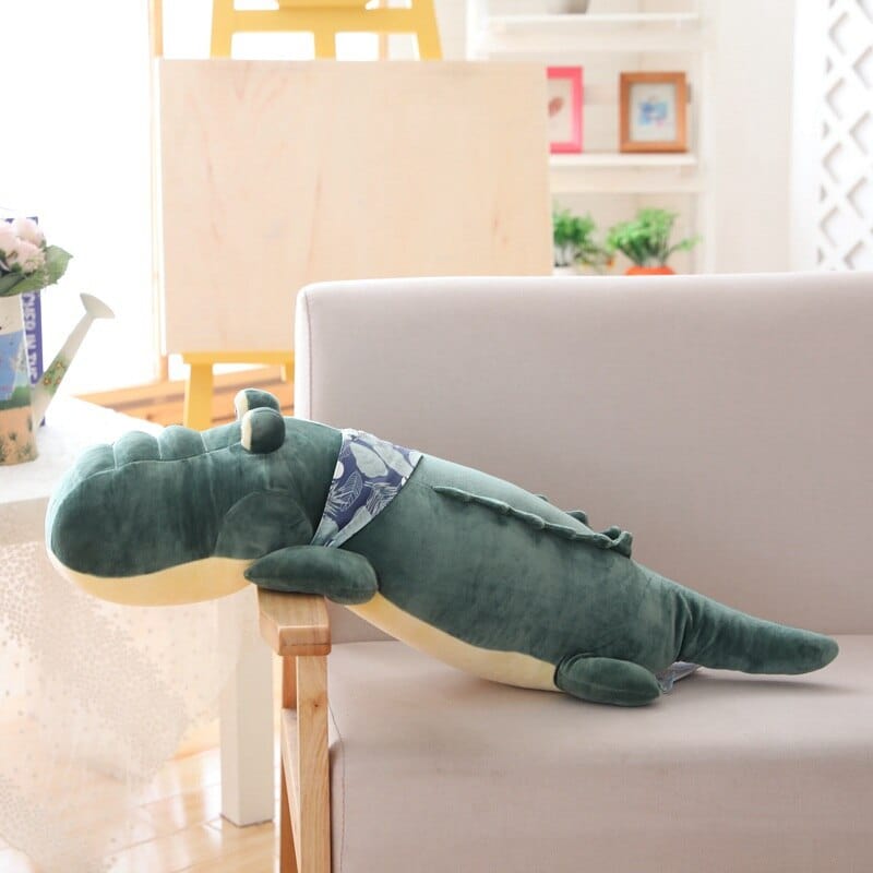 Peluche géante crocodile gentil xxl