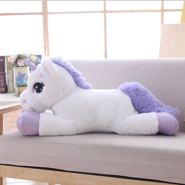 Peluche Géante Licorne - Lucie la Licorne™ 80 cm / Blanc