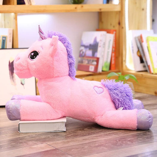 Peluche géante licorne xxl rose