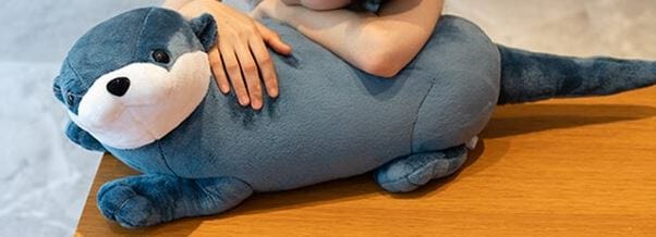 Peluche géante loutre amusante et moelleuse Loutre bleue / 80 CM / Q1pc
