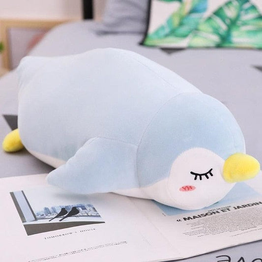 Peluche géante pingouin endormi
