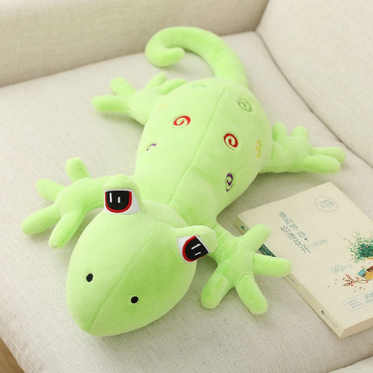 Peluche géante reptile aux gros yeux Lézard vert / 100 CM
