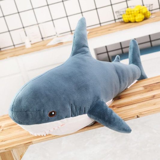 Peluche géante requin coloré aux belles dents
