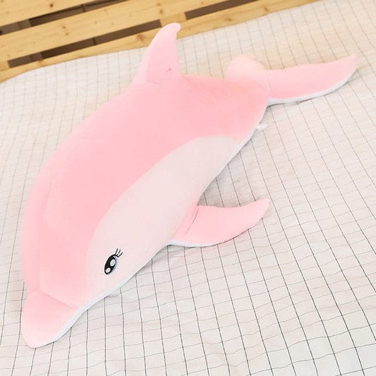 Peluche géante rose dauphin câlin