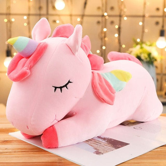 Peluche géante rose licorne toute douce