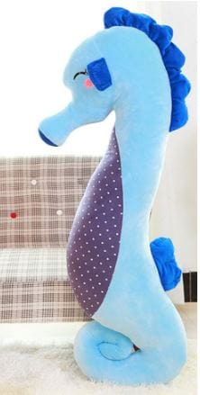 Peluche Hippocampe géant très câlin Hippocampe bleu / 80 CM