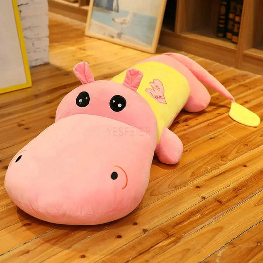 Peluche Hippopotame Rose 100 cm