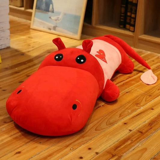 Peluche Hippopotame Rouge 100 cm