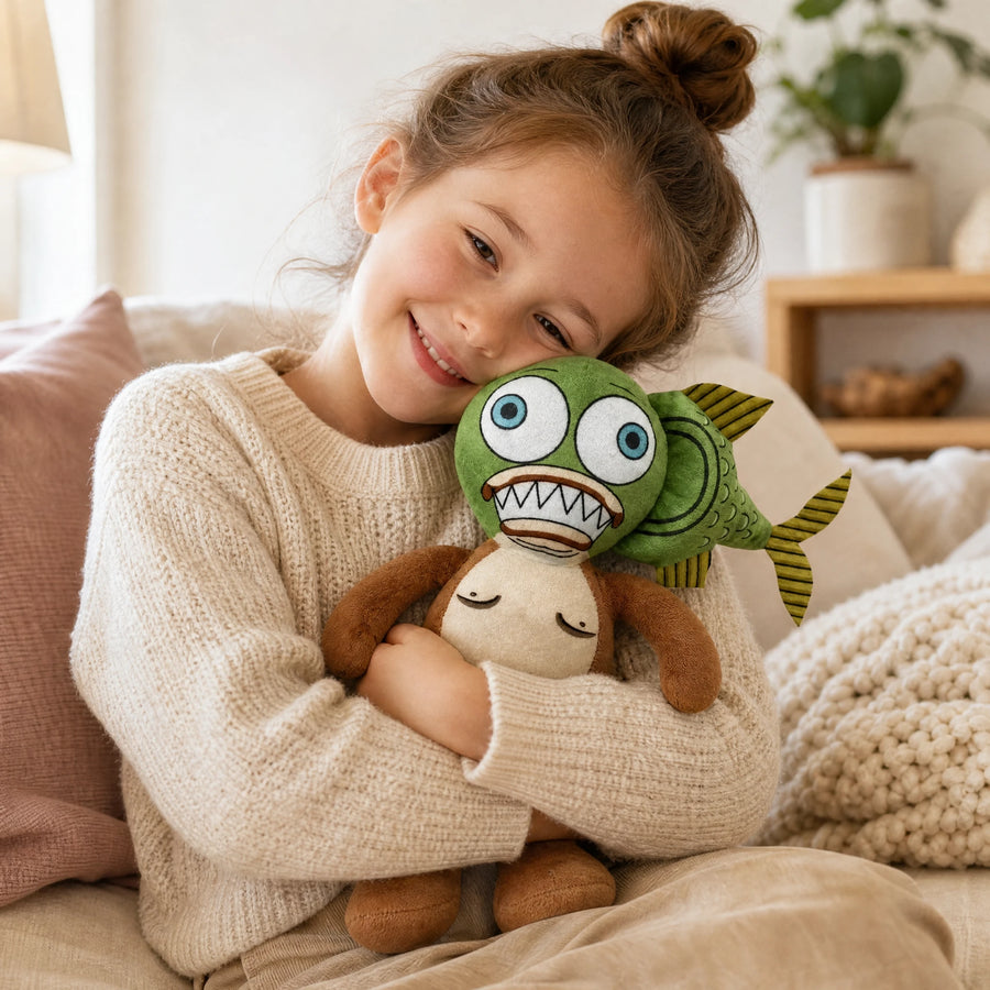 Peluche Hybride Originale Ours et Poisson – Personnage Mème - Utilisation du produit