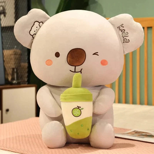 Peluche koala qui boit un bubble tea pomme 35cm