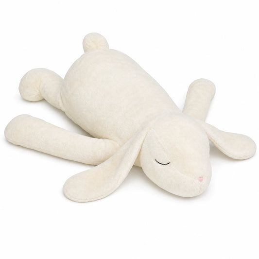 Peluche Lapin Allongé aux Longues Oreilles - 3 Coloris - Fond blanc