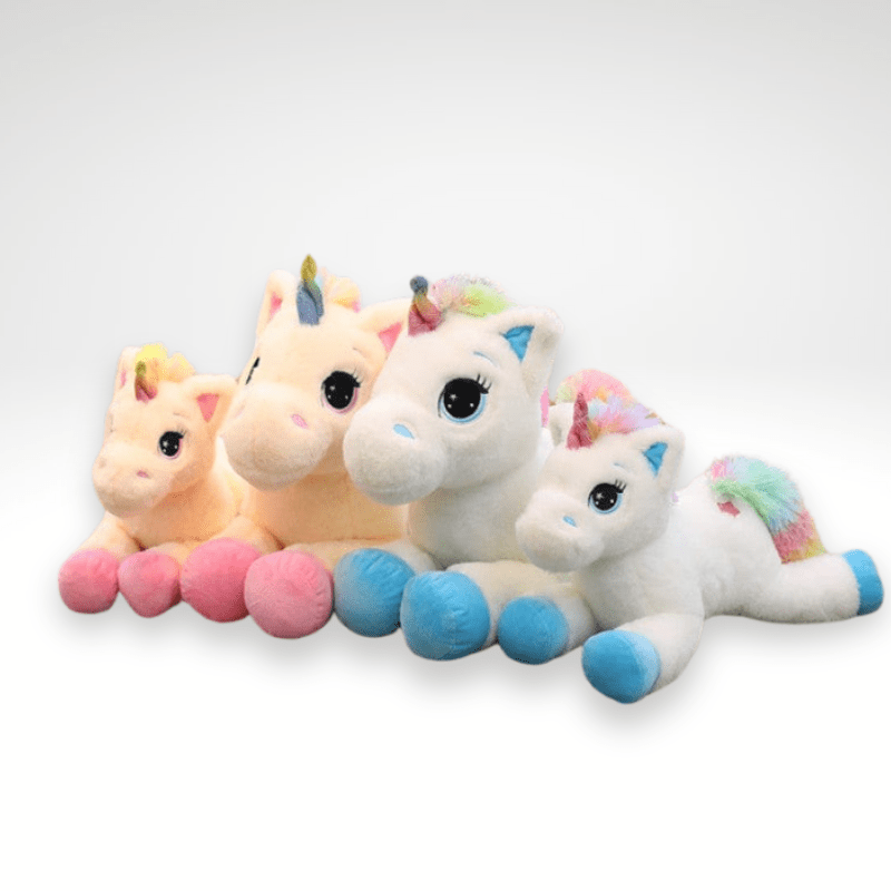 Peluche licorne avec des étoiles dans les yeux Bleu / 40cm