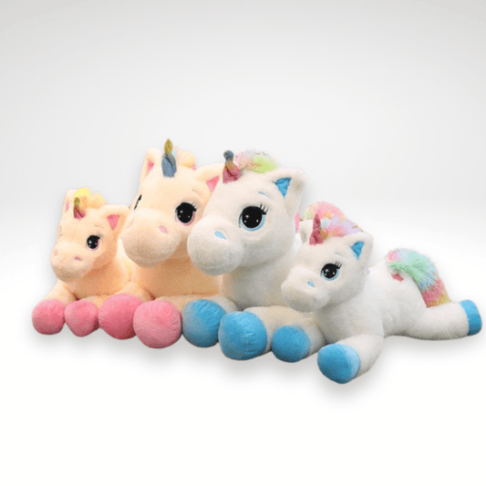 Peluche licorne avec des étoiles dans les yeux Bleu / 40cm