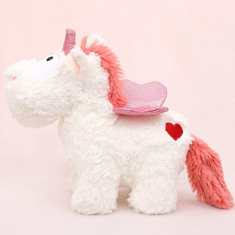 Peluche licorne coloré à poils épais Blanc / 20cm