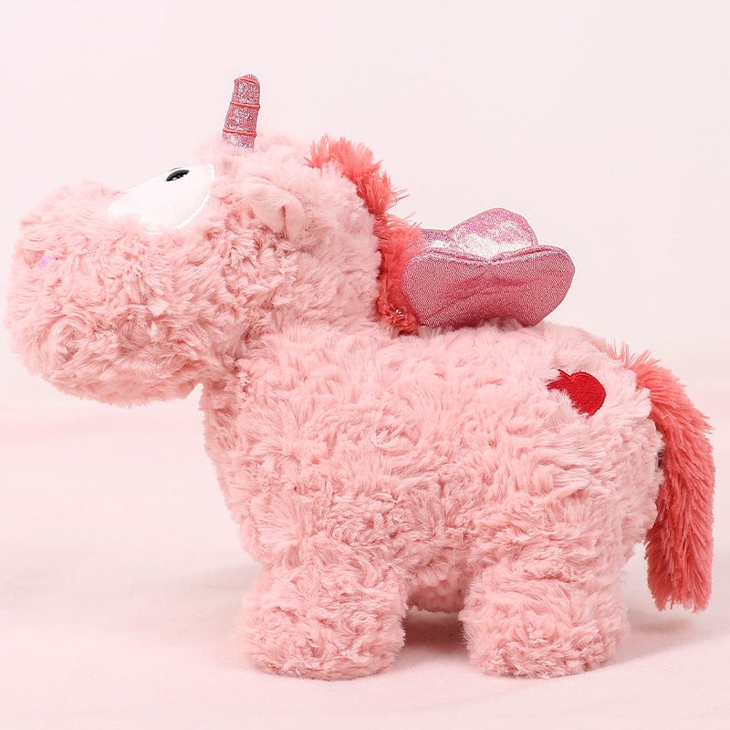 Peluche licorne coloré à poils épais Rose / 20cm