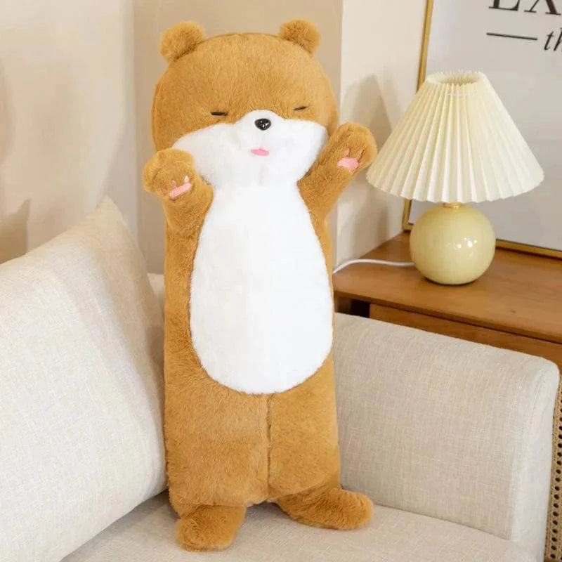 Peluche loutre géante et câline Marron