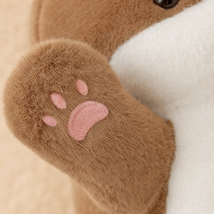Peluche Loutre Géante Longue Bicolore à Ventre Blanc - Détail matière