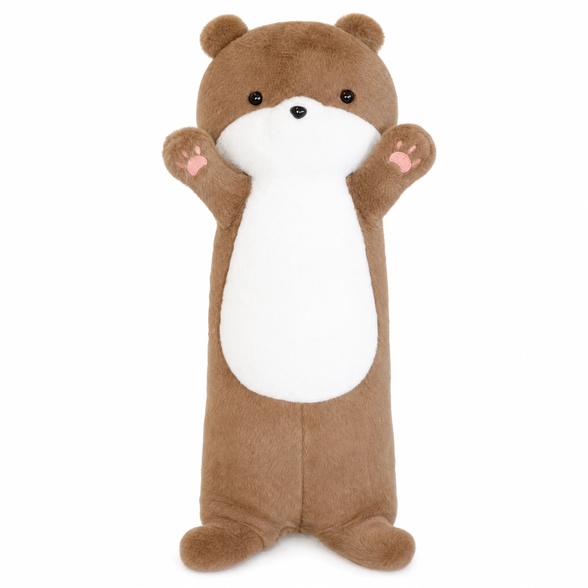 Peluche Loutre Géante Longue Bicolore à Ventre Blanc - Fond blanc