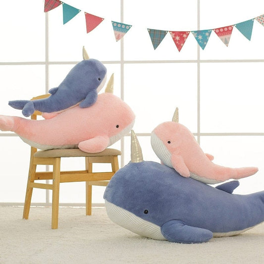 Peluche Narval Rose 60 cm