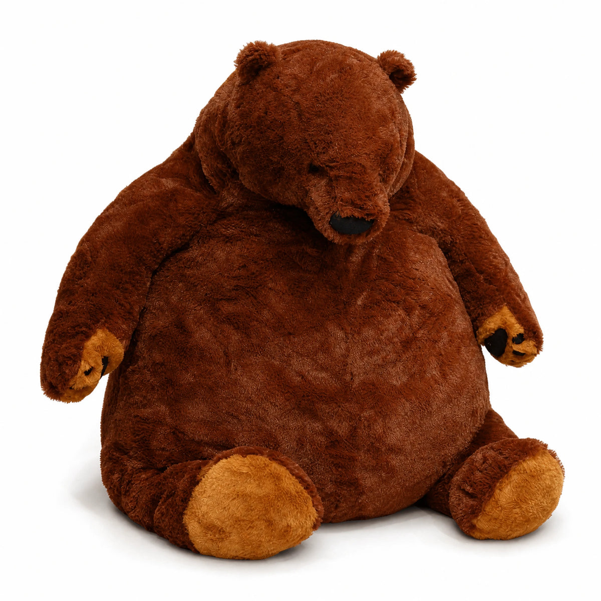 Peluche Ours Géant Marron aux Pattes Dorées - Fond blanc