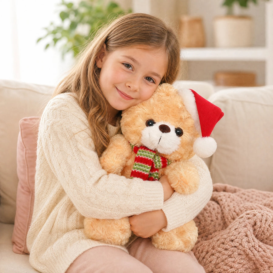 Peluche Ourson de Noël avec Bonnet Rouge et Écharpe - Utilisation du produit