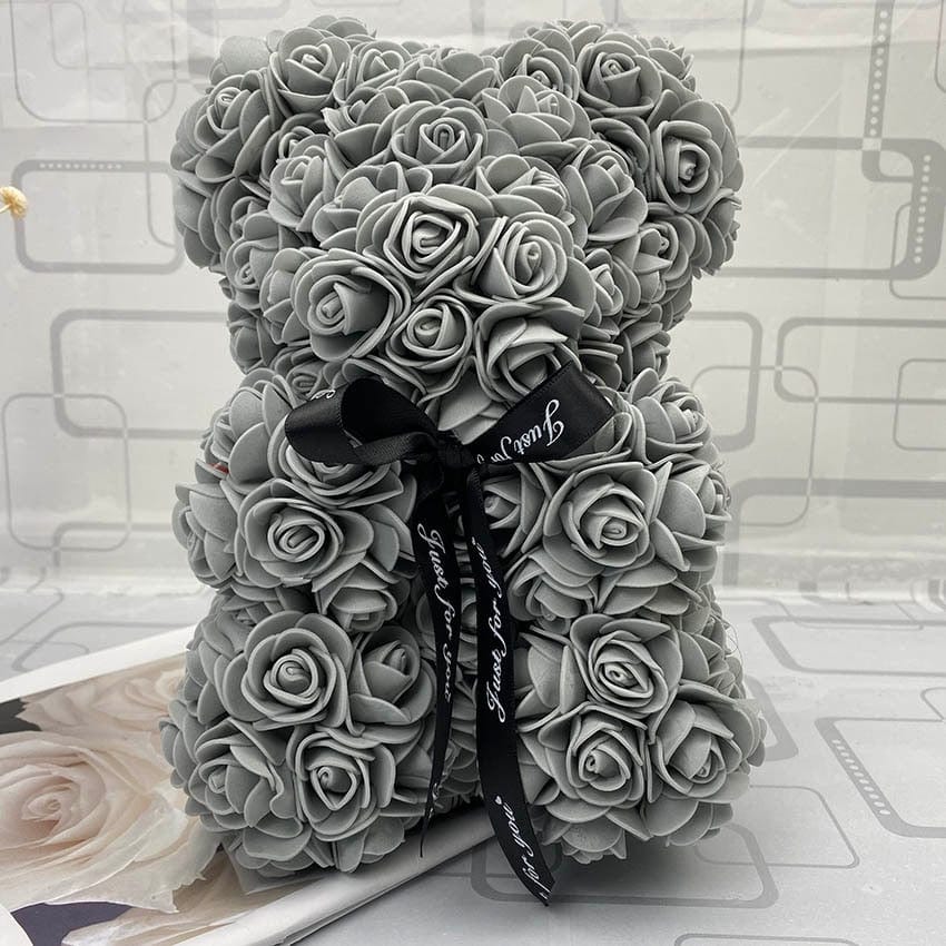 Peluche ourson en rose Saint-Valentin Gris / Sans boîte