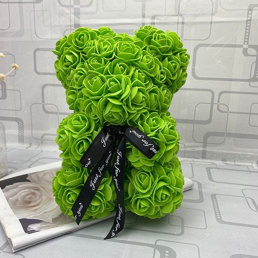 Peluche ourson en rose Saint-Valentin Vert / Sans boîte
