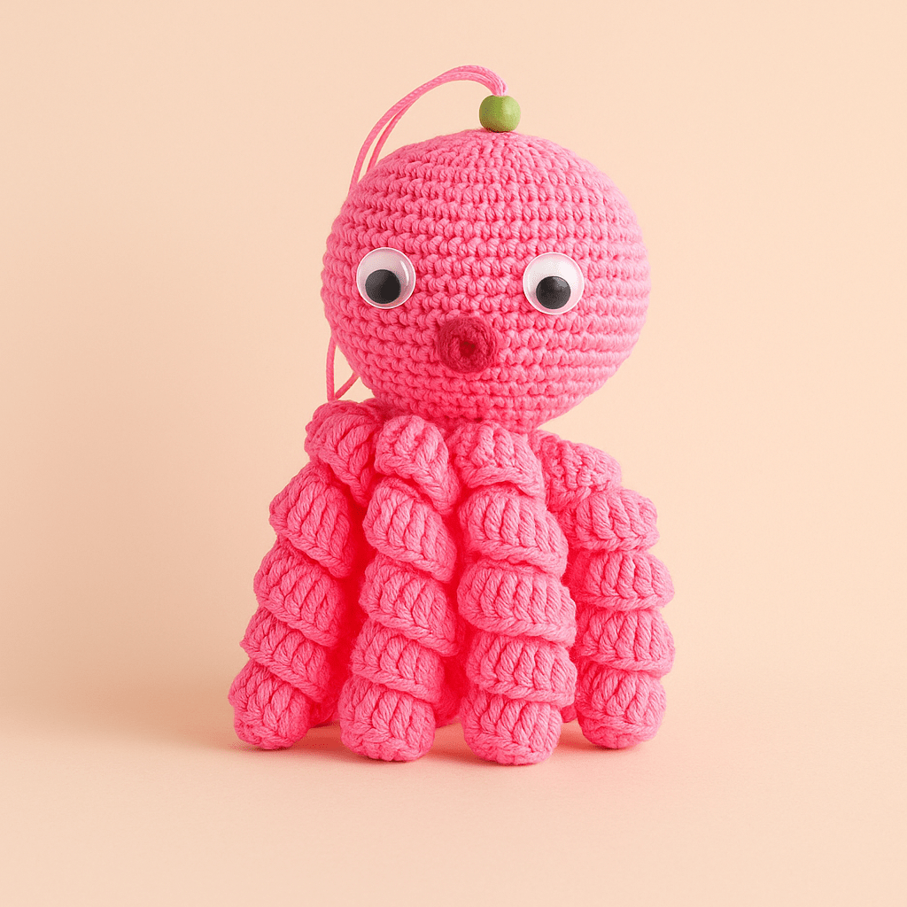 Peluche Pieuvre au Crochet 🧶 | Mini Doudou Kawaii 10 cm