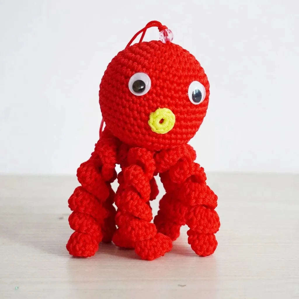Peluche Pieuvre au Crochet 🧶 | Mini Doudou 10 cm Fait Main & Ludique