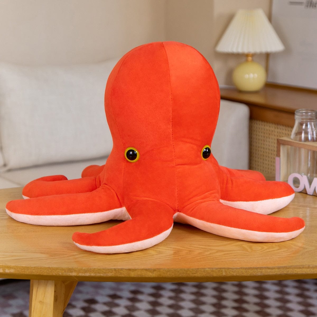 Peluche pieuvre orange et violette 30cm / Rouge