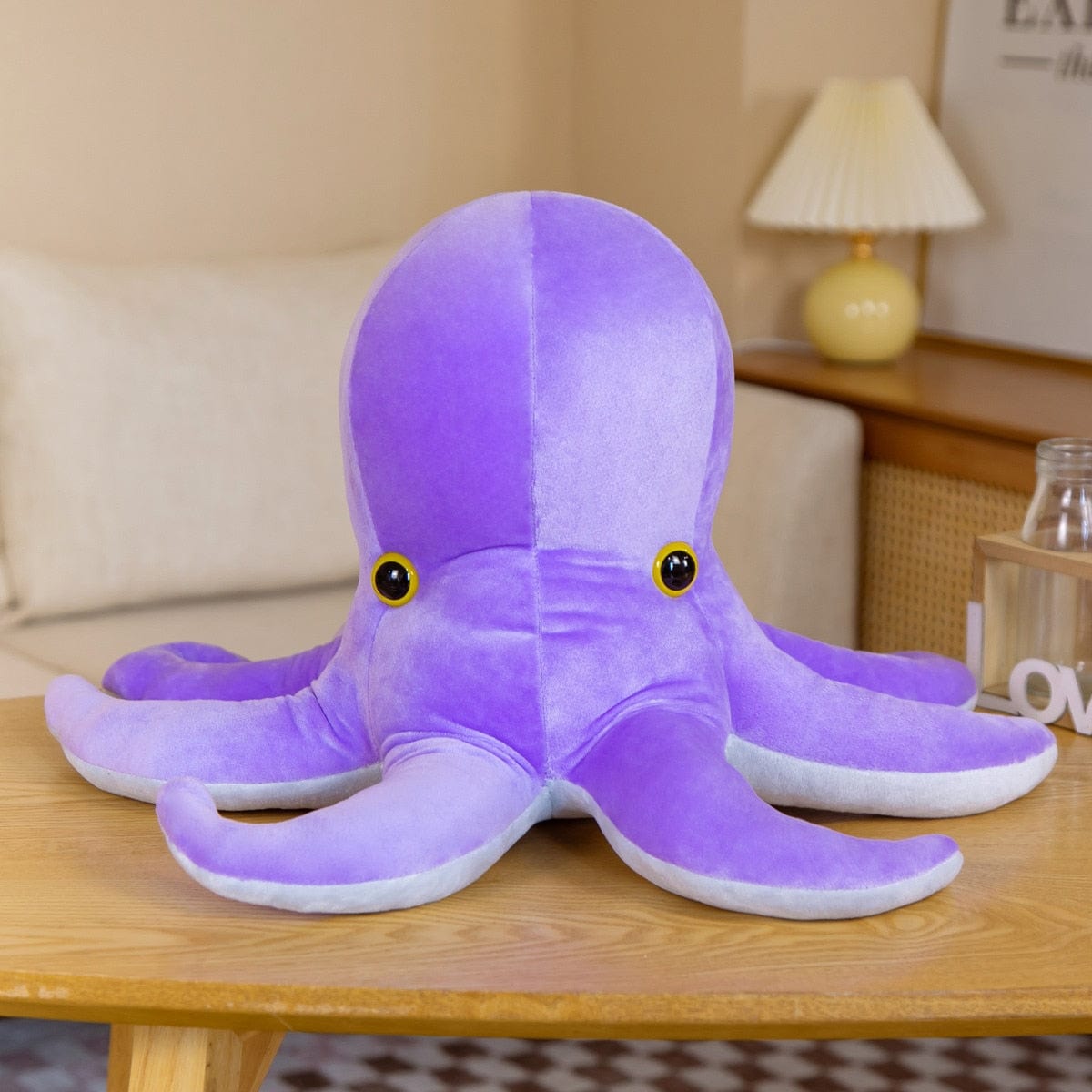 Peluche pieuvre orange et violette 30cm / Violet