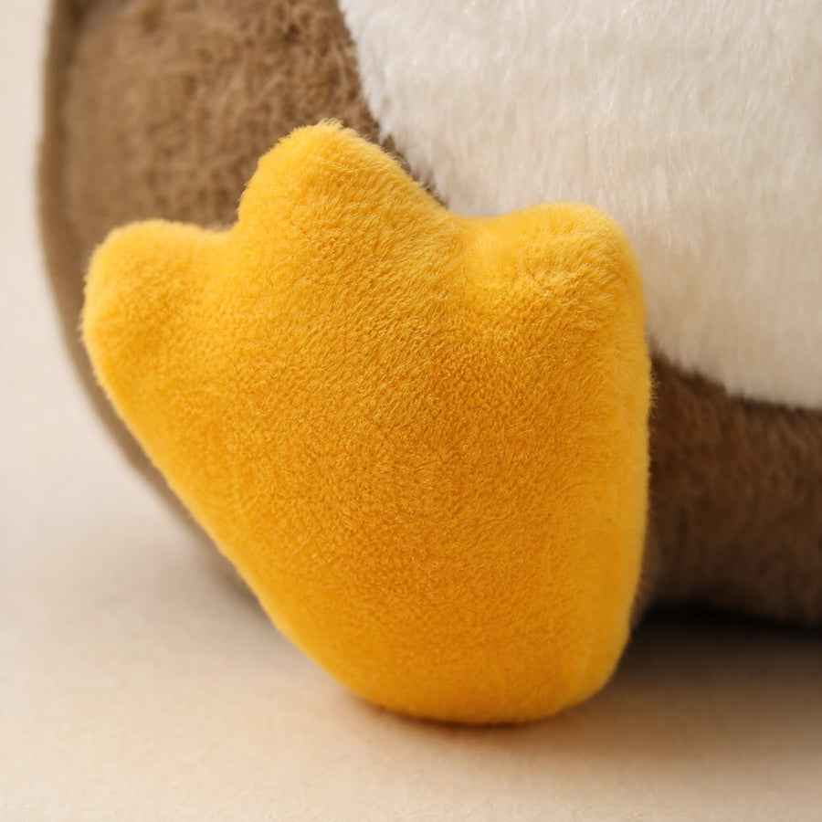 Peluche Pingouin Beige et Blanc Ultra Douce - Détail matière