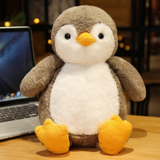 Peluche pingouin doux fourrure 25cm