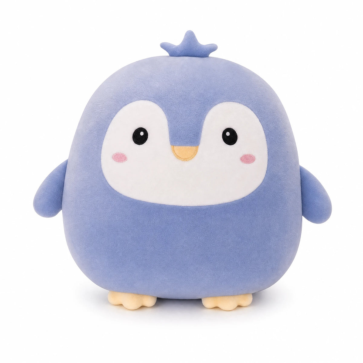 Peluche pingouin kawaii ronde et moelleuse bleu ciel - Fond blanc