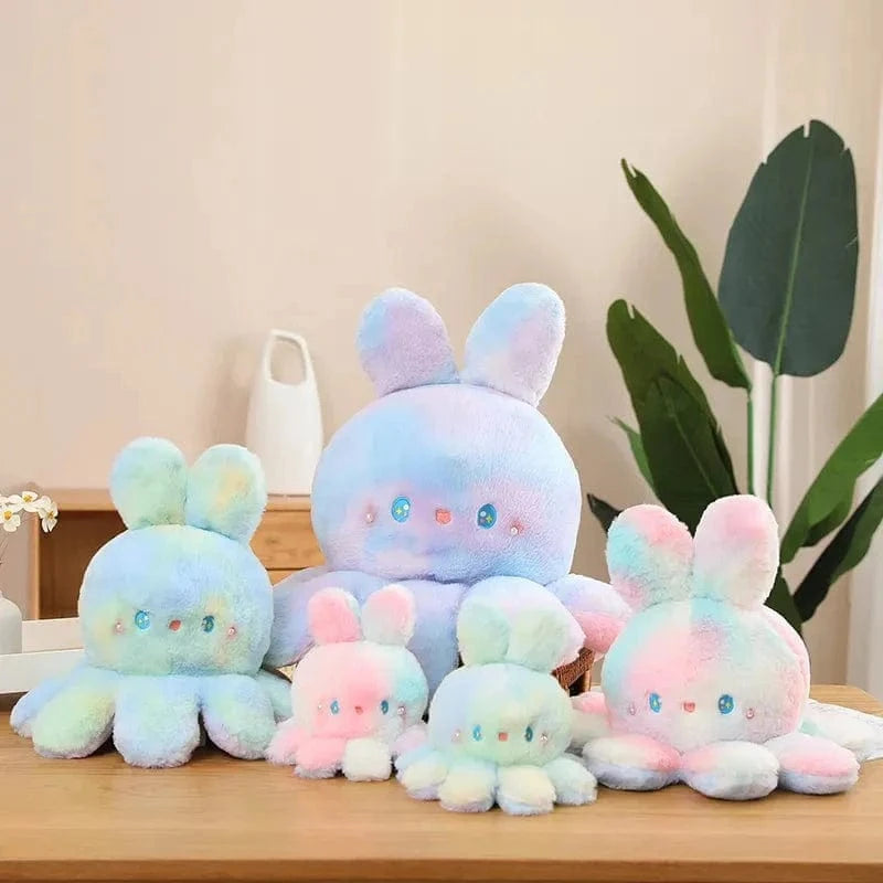 Peluche réversible aux grandes oreilles douce et coloré