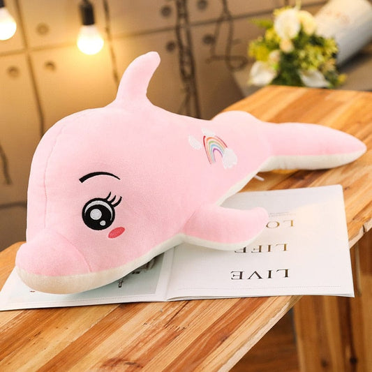 Peluche rose dauphin aux yeux mignons