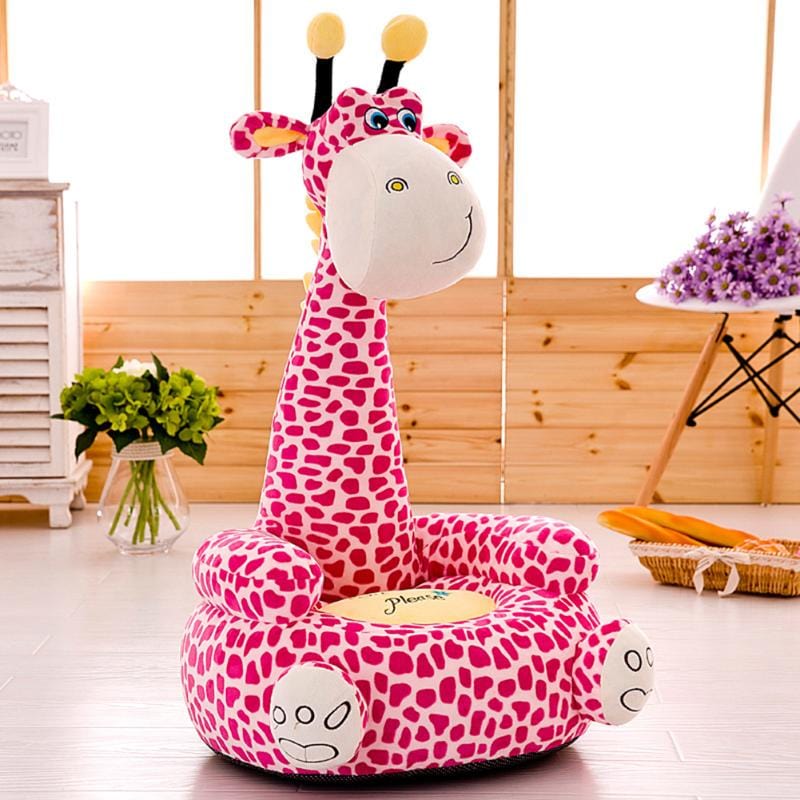 Peluche rose girafe douce inspirée de dessin animé