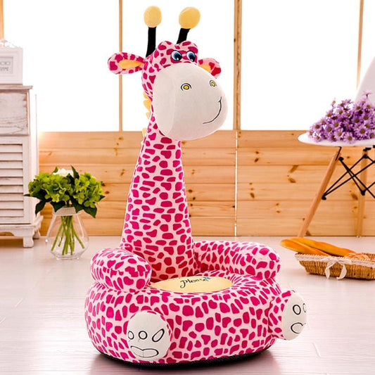 Peluche rose girafe douce inspirée de dessin animé