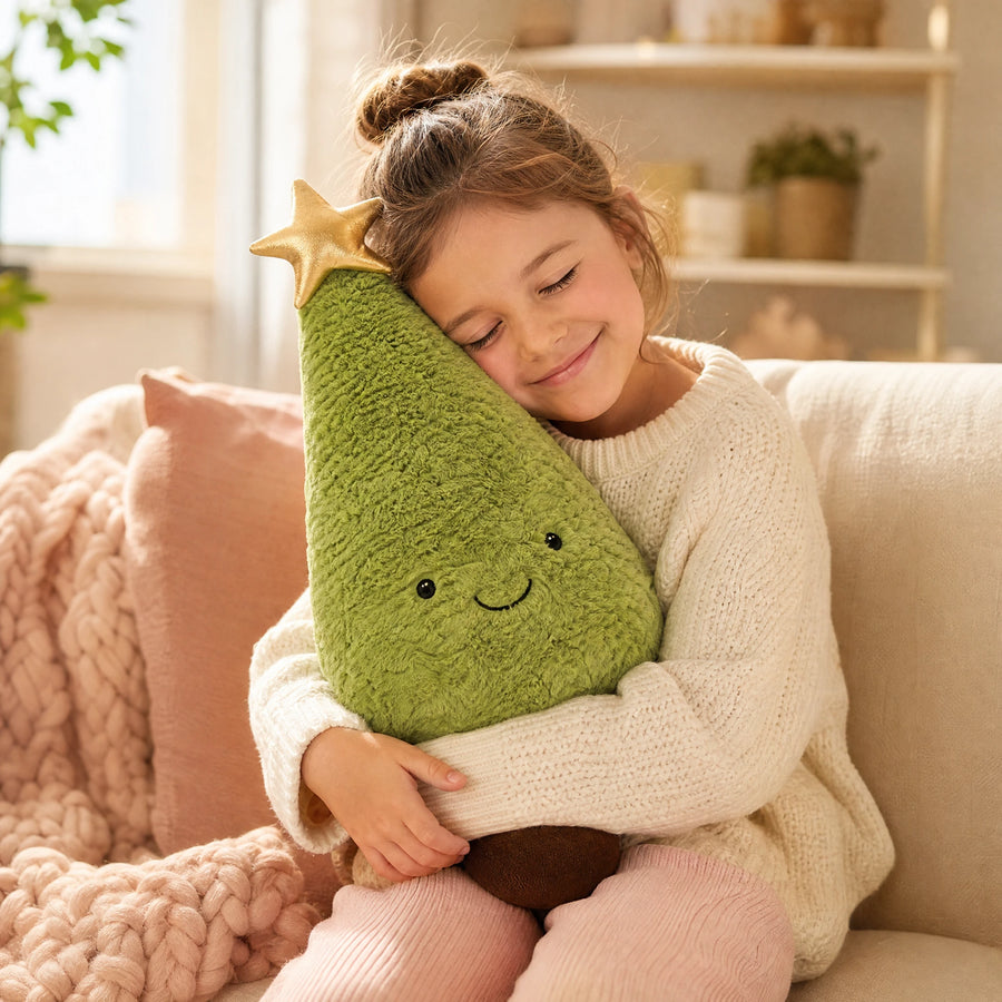 Peluche Sapin de Noël avec Étoile Dorée et Sourire - Utilisation du produit