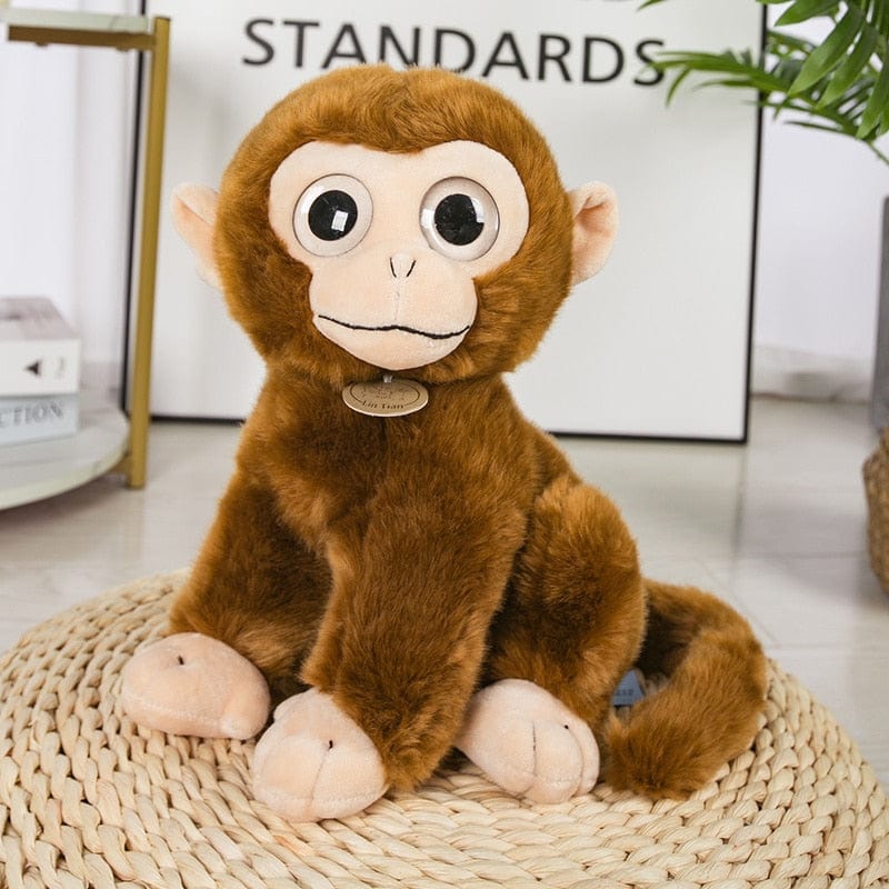 Peluche singe bavard et expressif 17cm / Marron foncé