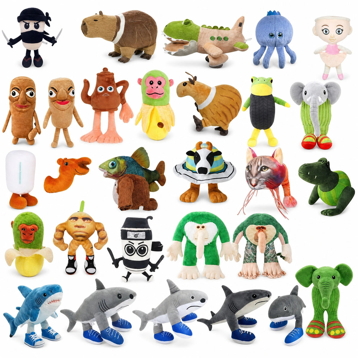 Peluche Singe Original Brr Brr Patapim Vert et Beige - Fond blanc