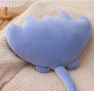 Peluche squishmallow raie blanche bleu